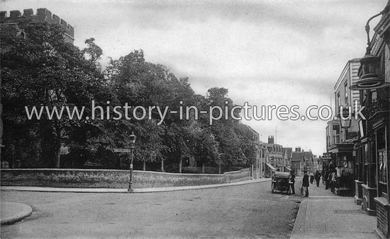 High Street showing St Peter's Tower, Maldon, Essex. c.1920